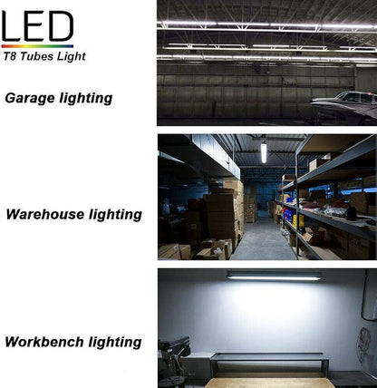 4 Pack 4FT LED Shop Light Fixture, 72W 9500LM 5000K, Daylight White, 4 Row V - Image 7