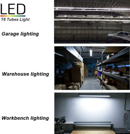 4FT LED Shop Light Fixture, 72W 6000K Cold White 9500LM Super Bright T8 - Image 7