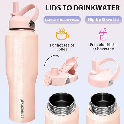 SENDESTAR 32oz Stainless Steel Water Bottle, Double Wall Vacuum Insulated Bottle - Image 4