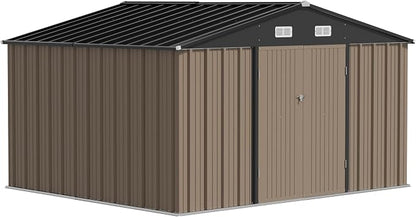 JUMMICO 8 x 10 FT Outdoor Storage Shed, Large Metal Garden Shed & Tool Sheds - Image 7
