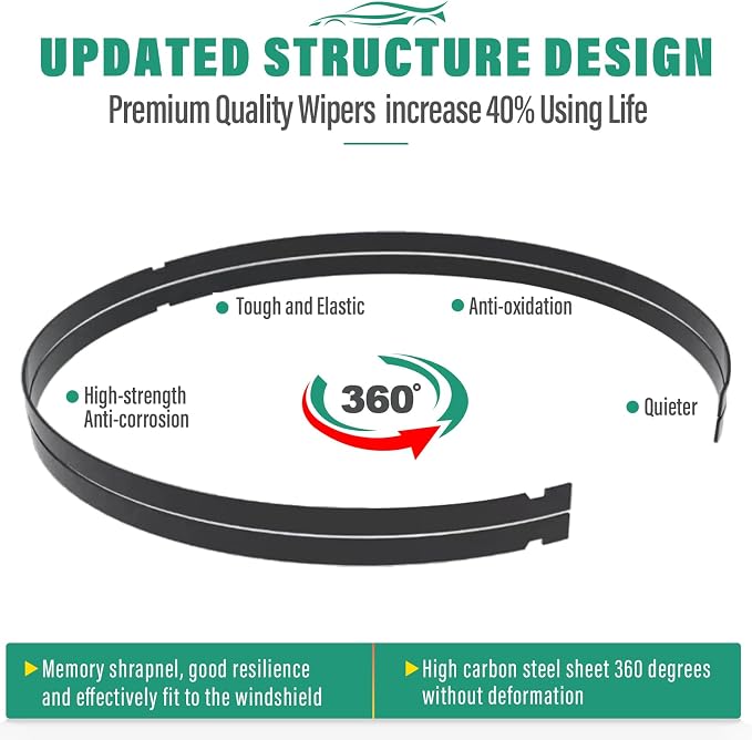 24" 20" 12" Windshield Wiper Blades Replacement - Image 6