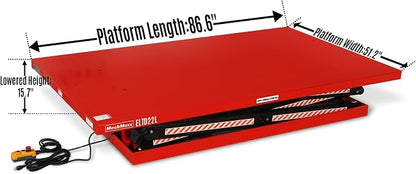 2200 lbs Capacity Stationary Powered Hydraulic Double Scissor Lift Table - Image 3