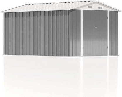 Patiowell 12 x 8 FT Outdoor Storage Shed, Steel Shed Storage House - Image 8