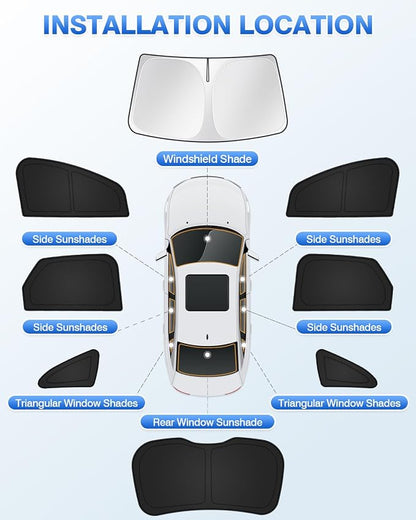Sunshades for Ford Edge 2015-2024 Accessories Windshield Sun Shade Side Rear - Image 5