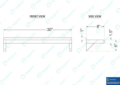 AmGood 30" Long X 8" Deep Stainless Steel Wall Shelf | NSF Certified | - Image 5