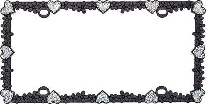Creathome 3D Shining Daisy Heart License Plate Frame from Pure Zinc Alloy Metal - Image 4