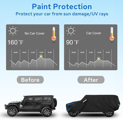 Avecrew for Jeep Wrangler Cover Waterproof 2 Door, All Weather for Jeep Rain - Image 5