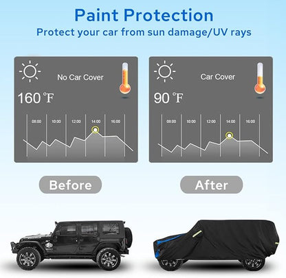 Avecrew for Jeep Wrangler Cover Waterproof 4 Door, All Weather for Jeep Rain - Image 5