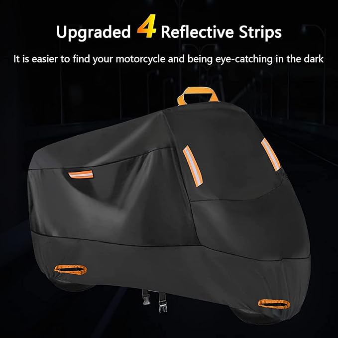 SECELES 300D Motorcycle Cover Heavy Duty, SECELES All Season Durable Scooter - Image 4