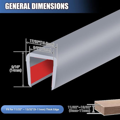 Rubber Edge Trim, Flexible Edge Banding, 3/8" U Channel Protector, Self - Image 2