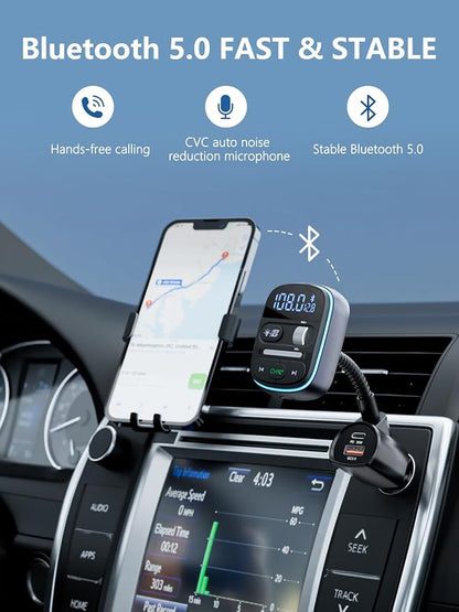 LENCENT Bluetooth FM Transmitter PD 30W, Hi-Fi Bass Music, Wireless Radio - Image 4