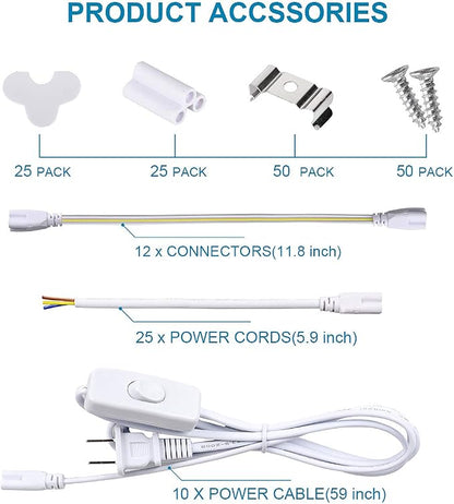 25 Pack, LED Shop Light, 4FT LED Light Fixtures, 60W 6500LM 6000K Cool White - Image 4