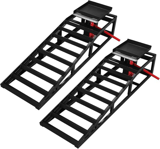 Hydraulic Car Ramps 11000lbs Low Profile Car Lift Service Ramps Truck Trailer by GUDESEN