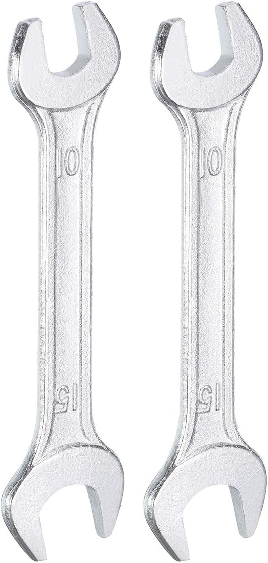 HARFINGTON 2pcs Double Open End Wrench 10mm x 15mm Metric 15 Degree Offset by HARFINGTON