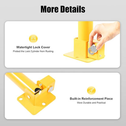 23In Q195 Iron Pipe Safety Bollard Yellow & Red Parking Barrier, Automatic - Image 4