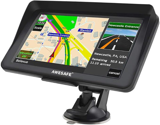 GPS Navigator for Car Truck 7 inch Touch Screen, 2025 North America Maps Free by AWESAFE