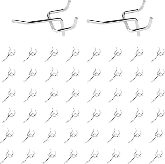 50Pcs 2"/5CM Pegboard Hooks Assortment Set, Metal Peg Board Hooks by Yauhar