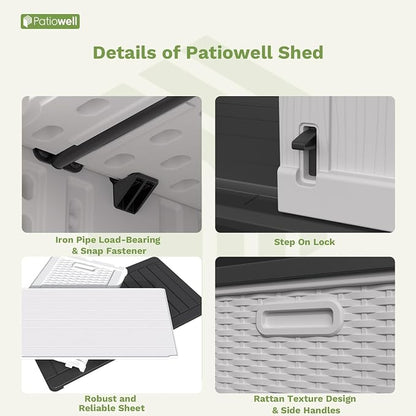 Patiowell Shelf of Plastic Outdoor Storage Cabinet, 26/50 Cu Ft Lockable - Image 6