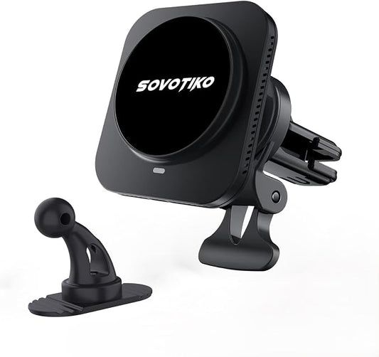 15W Magsafe Car Mount Charger, Magnetic Phone Holder by SOVOTIKO