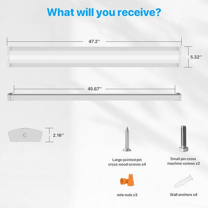 HYPERLITE 4FT LED Wraparound Light 6600LM, 60W/50W/40W, 4000K LED Shop Lights - Image 7