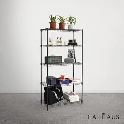 CAPHAUS 3/4/5-Tier Adjustable Height Wire Shelving Unit, Wire Rack Shelving - Image 7