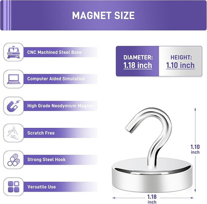 Neosmuk Magnetic Hooks, Cruise Ship Essentials, 100lb+ Heavy Duty Magnetic Hooks - Image 5