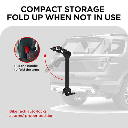 Rockland Foldable 2-Bike Rack, 80 lbs Capacity, Hitch Mount Bike Rack - Image 4