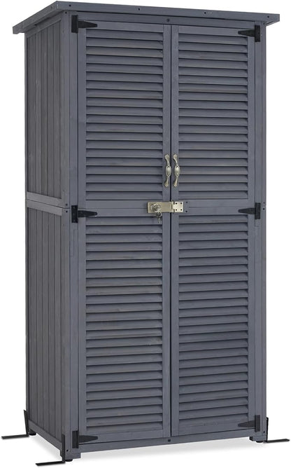 MCombo Outdoor Storage Cabinet, Wooden Storage Shed by MCombo
