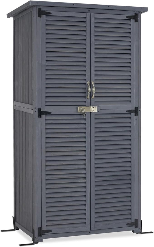 MCombo Outdoor Storage Cabinet, Wooden Storage Shed by MCombo