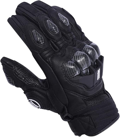 Harssidanzar Breathable Leather Motorcycle Gloves Touchscreen - Image 3