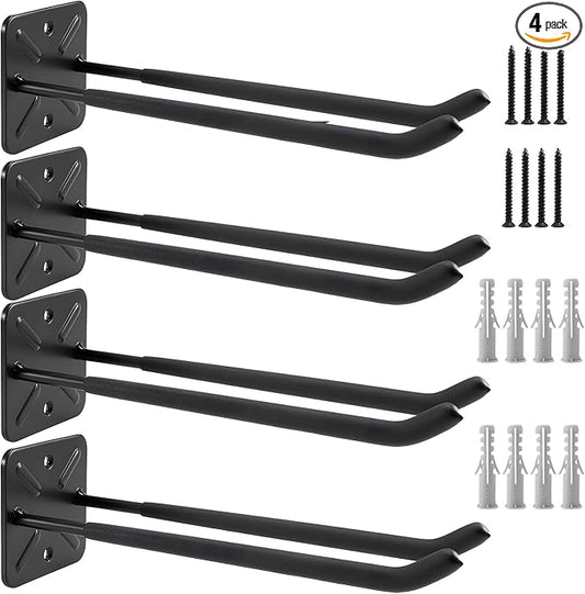 Heavy Duty Garage Hooks and Tool Organizer, 12.4 Inch Wall Mount Hangers by Homaisson