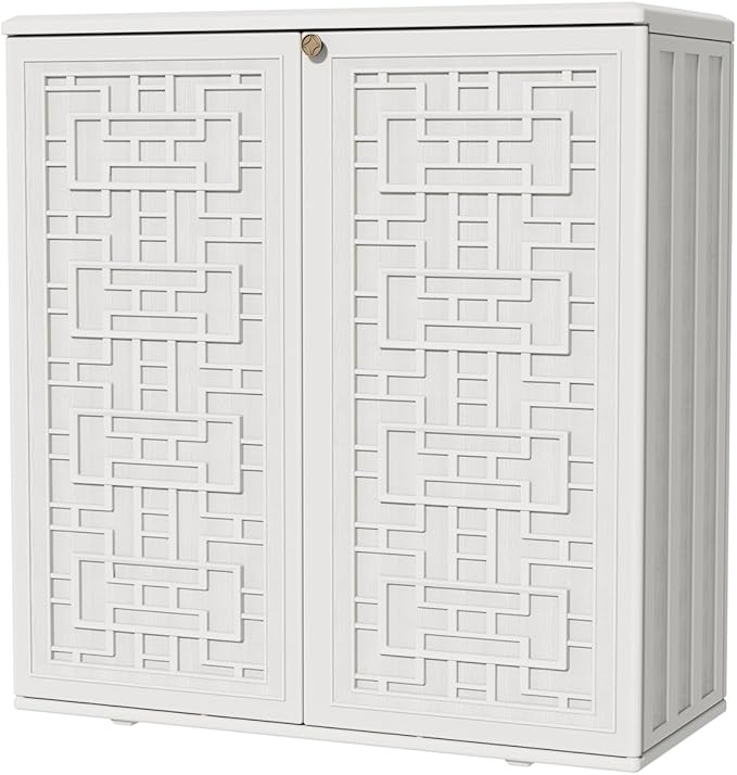 KINYING Outdoor Storage Cabinet Waterproof, Resin 60 Gallon Deck Box by KINYING