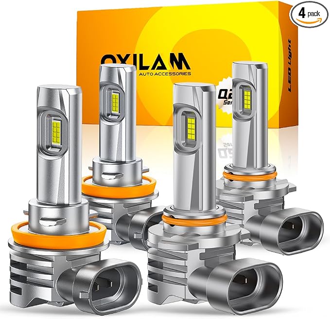 OXILAM H11/H9/H8 and 9005/HB3 Light Bulbs Combo, 000LM Wider Driving Vision by OXILAMDIRECT