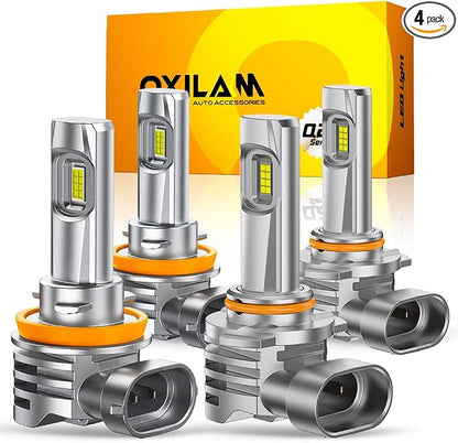 OXILAM H11/H9/H8 and 9005/HB3 Light Bulbs Combo, 000LM Wider Driving Vision by OXILAMDIRECT