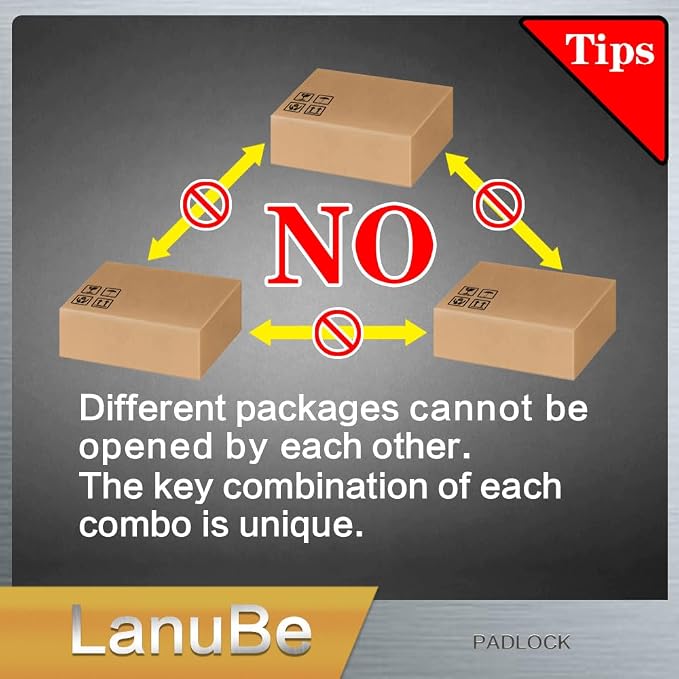 LanuBe Laminated Padlock 1-9/16inch Long Shackle 60 Pack Keyed Alike, Bulk Locks - Image 6