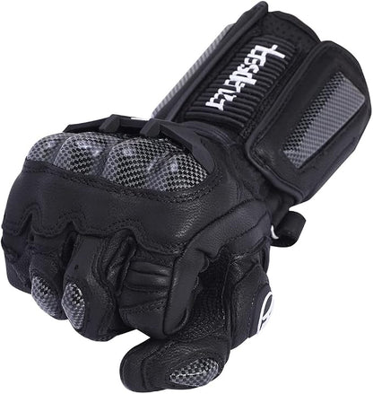 Harssidanzar Leather Motorcycle Gloves - Image 5