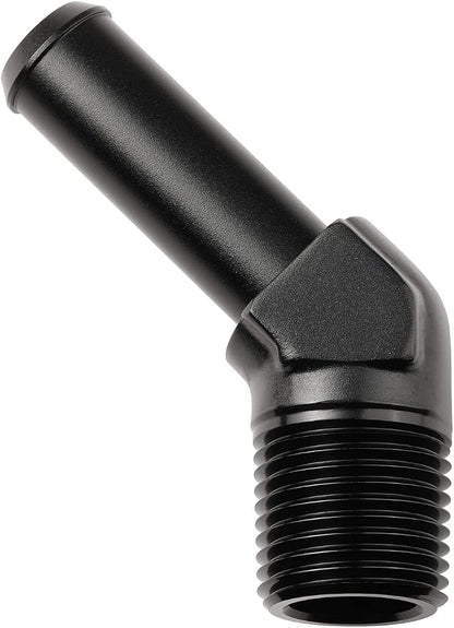1/2 NPT Male to 5/8" Hose Barb Fitting Adapter 45 Degree Elbow Aluminum Black by Podavelle