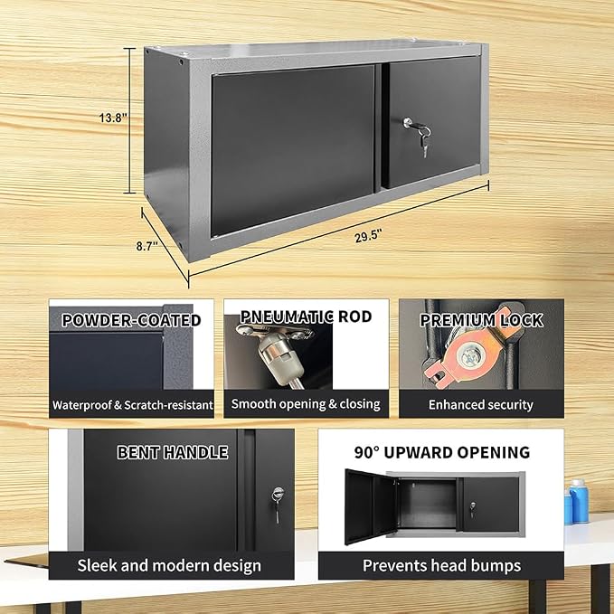 Steel Garage Workbench with Storage and Cabinets, Tool Organization, - Image 6