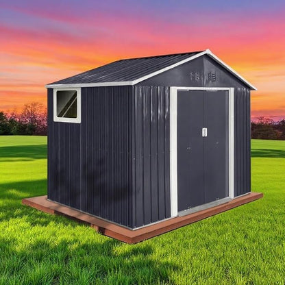 9 x 6.4 Ft Outdoor Storage Shed, Heavy-Duty Metal Shed by Unknown