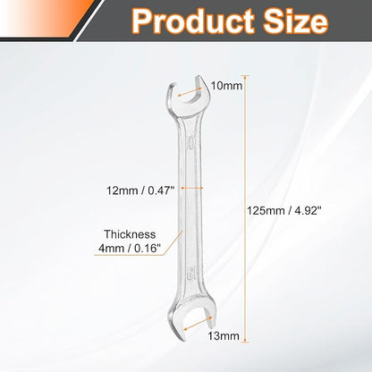 HARFINGTON 2pcs Double Open End Wrench 10mm x 13mm Metric 15 Degree Offset - Image 2