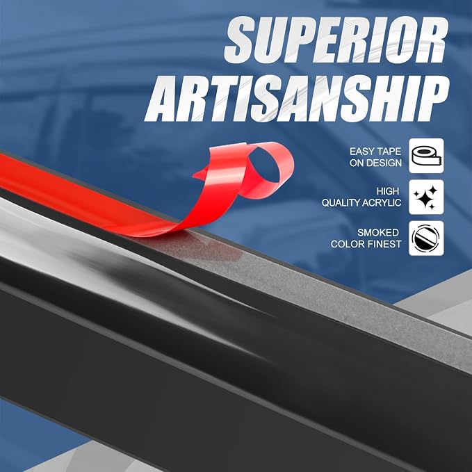 Auto Dynasty Set of 4 Carbon Fiber Pattern Window Visors Compatible 2010 2011 - Image 2