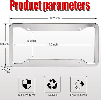 2 Pcs 4 Holes Stainless Steel License Plate Frame，Car License Plate Holder - Image 3