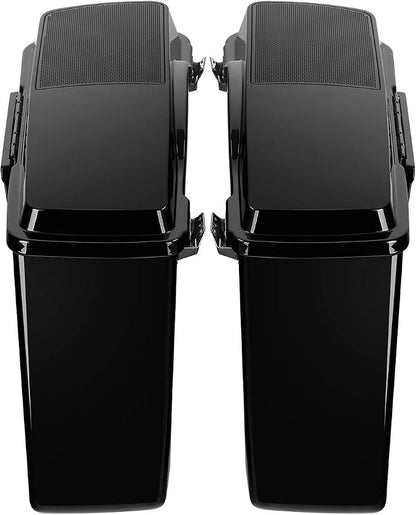 XFMT Glossy Black Hard Saddlebags W/ 6x9 Speaker Lids Black Latches - Image 3