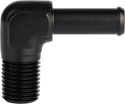 1/4 NPT Male to 3/8" Hose Barb Fitting Adapter 90 Degree Elbow Aluminum Black - Image 3