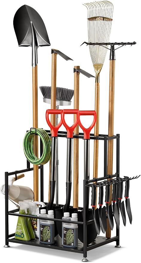 Garden Tool Organizer – Heavy-Duty Carbon Steel Storage Rack by SereneHome
