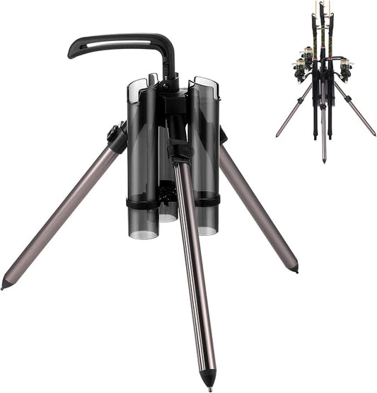 Gisafai Fishing Rod Carrier Foldable Pole Holder Stand 3 Rod Portable Surf by Gisafai