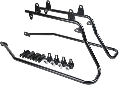 XFMT Matte Black 5" Stretched Extended Saddlebags Hard Saddle Bags W/Black - Image 7