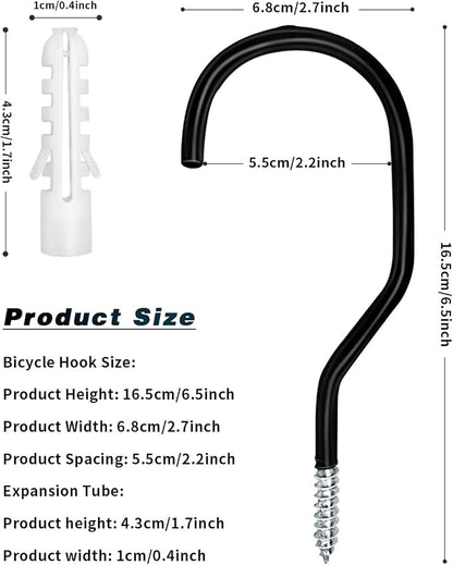 Bike Hooks Heavry Duty 6-Pack, Bicycle Storage Hanger Screw in Ceiling Hooks - Image 2