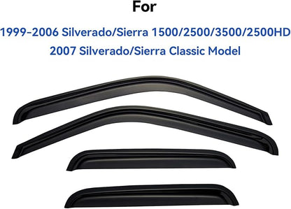 Window Visors Rain Guards for 1999-2006 Chevy Silverado/GMC Sierra 1500/2500/ - Image 3