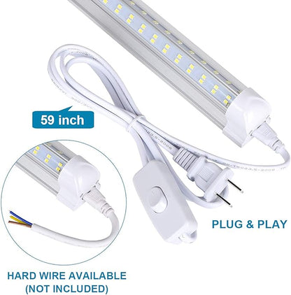 4 Pack 4FT LED Shop Light Fixture, 72W 9500LM 5000K, Daylight White, 4 Row V - Image 4
